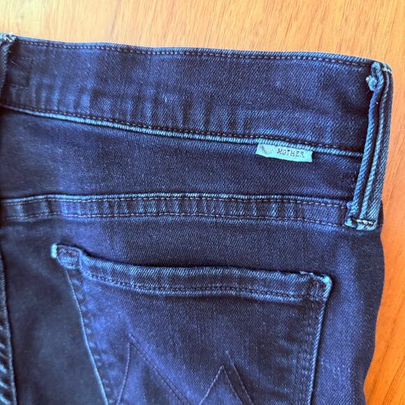 Mother Jeans Size 27 The Stunner Zip Two Step Fray Holding Hands Dark Wash - Picture 7 of 16